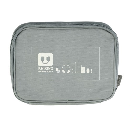 DIGITAL STORAGE BAG - Earphone Data Cables Usb Flash Drives Travel Case Digital Electronic Accessories Gray